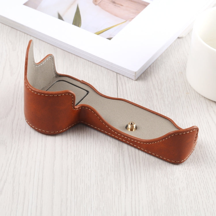 1/4 inch Thread PU Leather Camera Half Case Base for Nikon Z6 / Z7 (Brown) - free shipping - PMC TechLife - Order now!