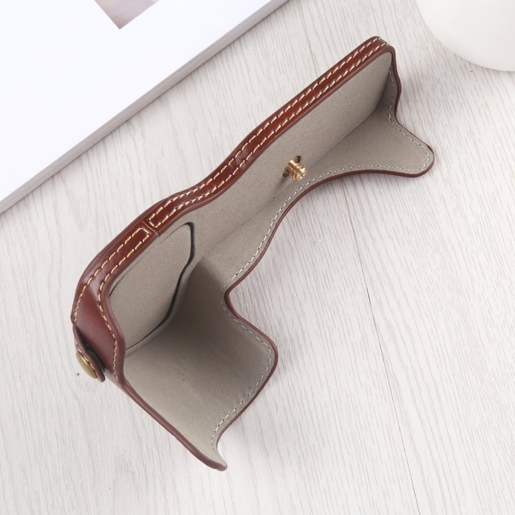 1/4 inch Thread PU Leather Camera Half Case Base for Canon EOS R (Coffee) - free shipping - PMC TechLife - Order now!