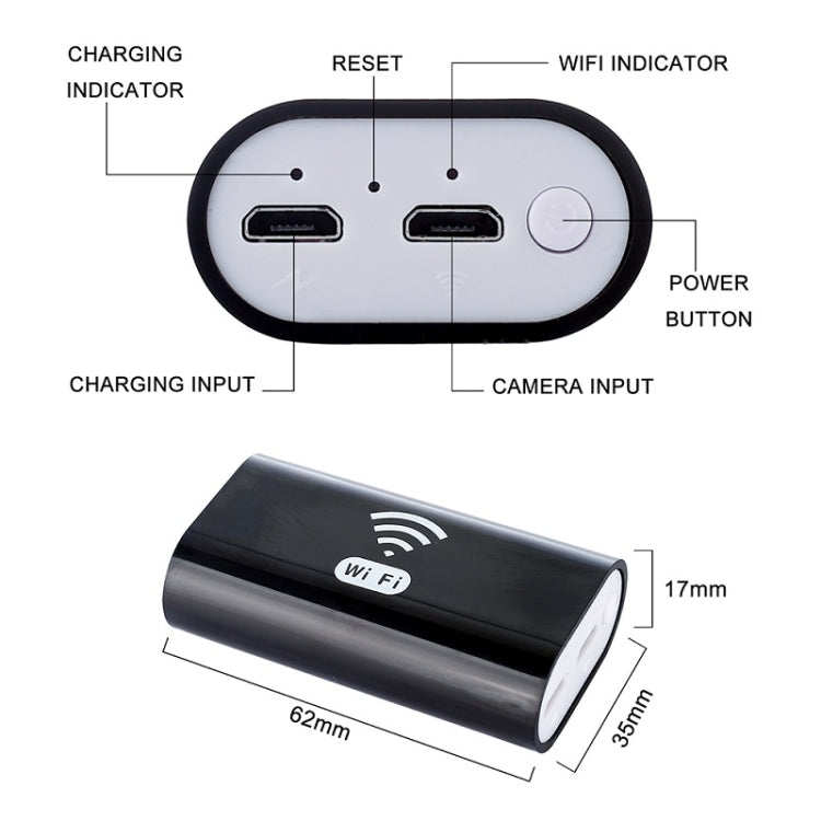 F99 HD Mobile Phone Endoscope, 8mm Waterproof Pipe Endoscope, Wifi Version, Flexible Cord, Length: 1m (Black) -  by PMC TechLife | Online Shopping South Africa | PMC TechLife