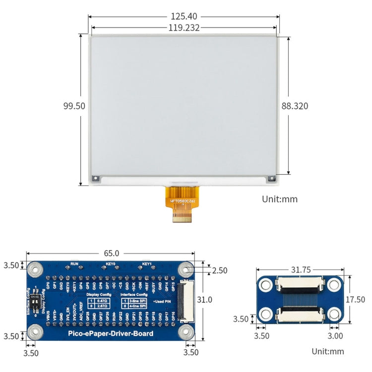 Waveshare 5.83 inch 648x480 Pixel Red Black White E-Paper E-Ink Display Module (B) for Raspberry Pi Pico, SPI Interface - free shipping - PMC Jewellery - Order now!