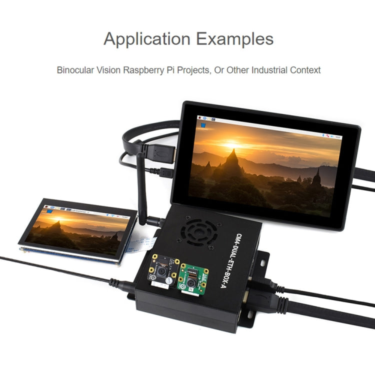 Waveshare Dual Gigabit Ethernet Mini-Computer with Metal Case & Cooling Fan for Raspberry Pi CM4(US Plug) - free shipping - PMC Jewellery - Order now!