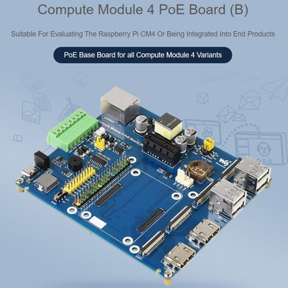 Waveshare Compute Module IO Board with PoE Feature (Type B) for Raspberry Pi all Variants of CM4 - LCD & LED Display Module by WAVESHARE | Online Shopping South Africa | PMC Jewellery | Buy Now Pay Later Mobicred