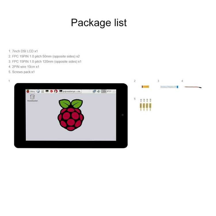 WAVESHARE 7 inch 800 x 480 Capacitive Touch Display with Front Camera for Raspberry Pi - free shipping - PMC TechLife - Order now!