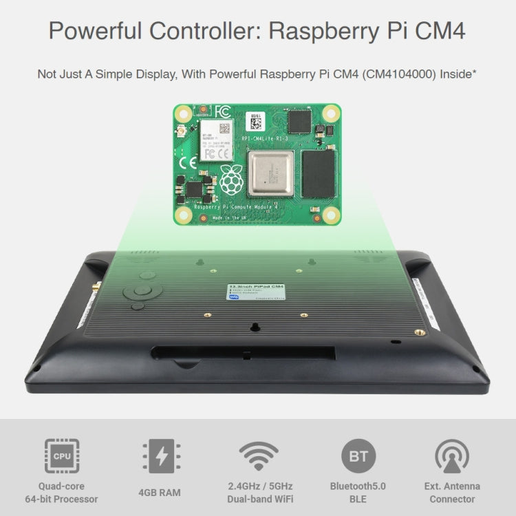 WAVESHARE Mini-Computer Powered by Raspberry Pi CM4 Touch Screen(EU Plug) - free shipping - PMC Jewellery - Order now!