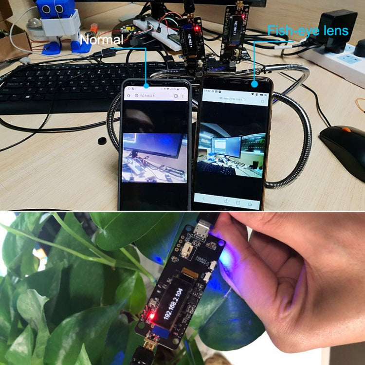 TTGO Fish-eye Lens Camera Module OV2640 SMA WiFi 0.91 OLED Development Board with 3dbi Antenna - Module by TTGO | Online Shopping South Africa | PMC Jewellery | Buy Now Pay Later Mobicred