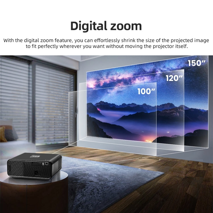 AUN U001 4K 18000 Lumens Portable Home Theater LED HD Digital Projector, EU Plug (Black) - LED Projector by AUN | Online Shopping South Africa | PMC Jewellery | Buy Now Pay Later Mobicred