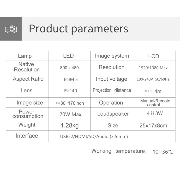 T5 100ANSI Lumens 1024x600 Resolution LED+LCD Technology Smart Projector, Support HDMI / SD Card / 2 x USB / Audio 3.5mm, Same Screen Version - LED Projector by PMC Jewellery | Online Shopping South Africa | PMC Jewellery | Buy Now Pay Later Mobicred