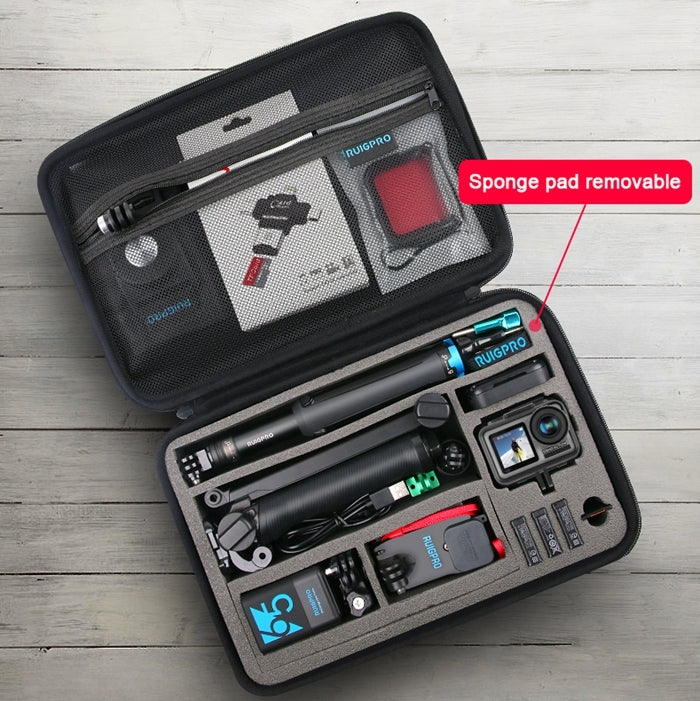 RUIGPRO Shockproof Waterproof Portable Case Box for DJI Osmo Action, Size: 28cm x 19.7cm x 6.8cm(Black) - Case & Bags by RUIGPRO | Online Shopping South Africa | PMC TechLife | Buy Now Pay Later Mobicred