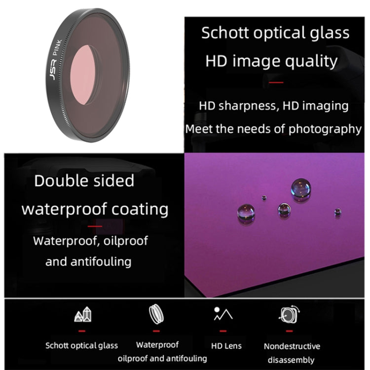 JSR Diving Red / Pink / Purple Color Lens Filter For DJI Osmo Action 3 -  by JSR | Online Shopping South Africa | PMC Jewellery | Buy Now Pay Later Mobicred