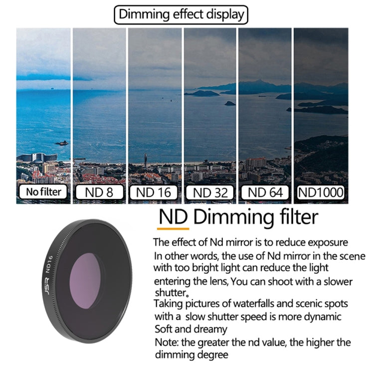 JSR 4 in 1 UV CPL ND8 ND16 ND32 ND64 Lens Filter For DJI Osmo Action 3 - Lens Filter by JSR | Online Shopping South Africa | PMC TechLife | Buy Now Pay Later Mobicred