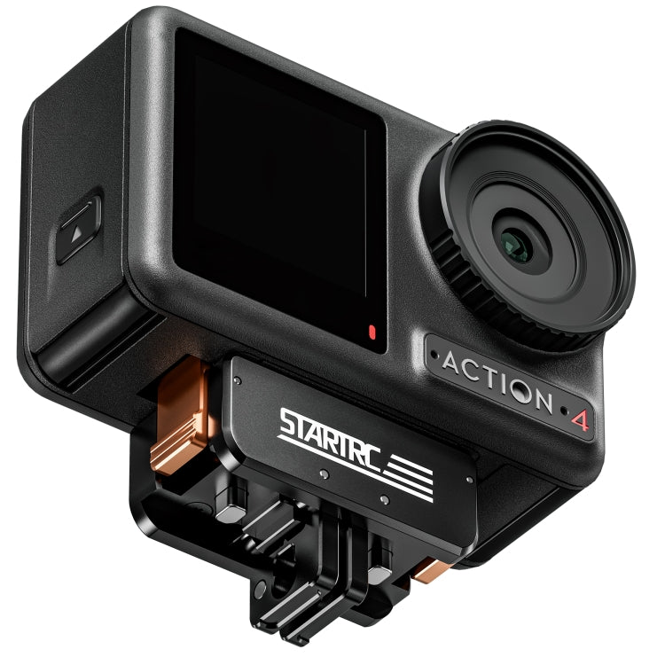 For DJI Osmo Action 5 Pro / 4 / 3 STARTRC Metal Quick Adapter Magnetic Foldable Extension Bracket (Black+Orange) - free shipping - PMC TechLife - Order now!