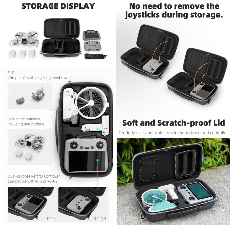 For DJI Flip Sunnylife Simple Storage Bag Shoulder Handbag (Black) - free shipping - PMC TechLife - Order now!