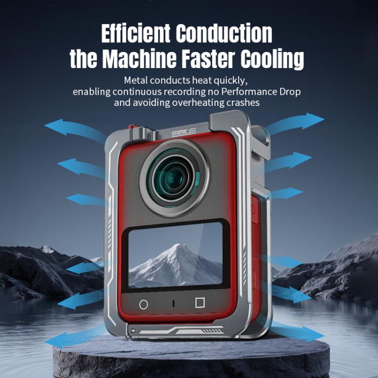 For DJI Osmo 360 STARTRC Metal Cage Frame with Cold Shoe (Grey) - free shipping - PMC TechLife - Order now!