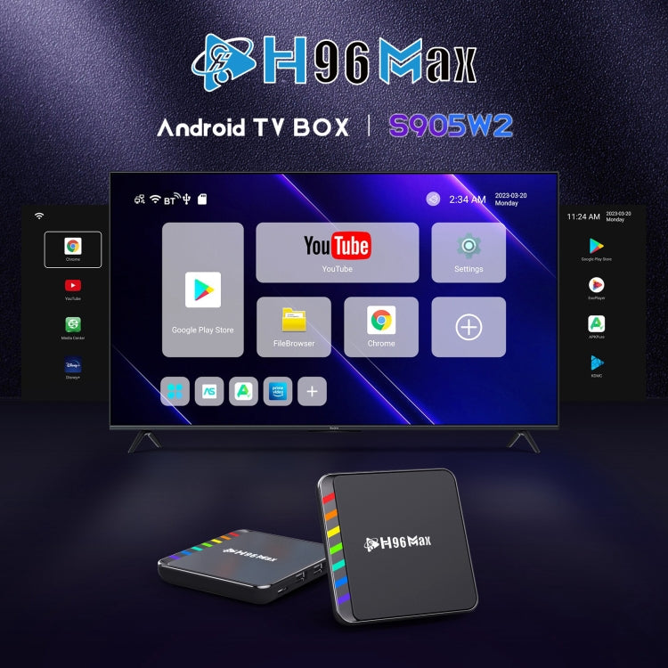 H96 Max W2 4K Ultra HD Android 11.0 Smart TV Box with Remote Control, Amlogic S905W2 Quad-Core, 4GB+32GB(AU Plug) - Amlogic S905 by PMC Jewellery | Online Shopping South Africa | PMC Jewellery | Buy Now Pay Later Mobicred