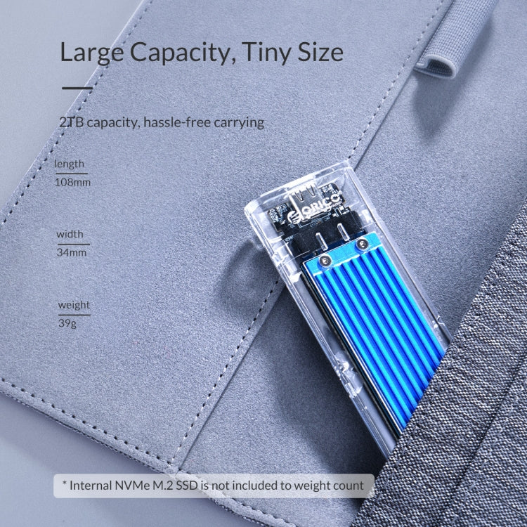 ORICO TCM2-C3 NVMe M.2 SSD Enclosure (10Gbps) - HDD Enclosure by ORICO | Online Shopping South Africa | PMC TechLife