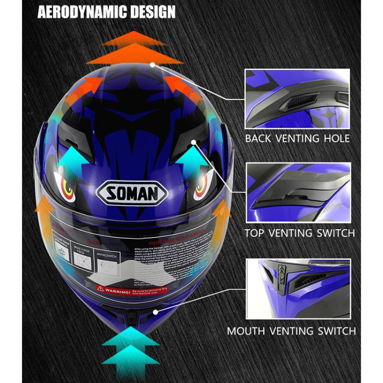 Soman 955 Skyeye Motorcycle Full / Open Face Bluetooth Helmet Headset Full Face, Supports Answer / Hang Up Calls(Pearl White) - Helmets by SOMAN | Online Shopping South Africa | PMC TechLife | Buy Now Pay Later Mobicred