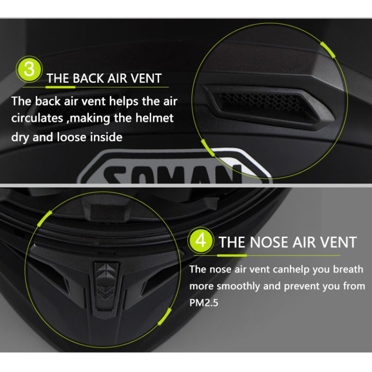 Soman 955 Skyeye Motorcycle Full / Open Face Bluetooth Helmet Headset Full Face, Supports Answer / Hang Up Calls(Matte Black) - free shipping - PMC TechLife - Order now!