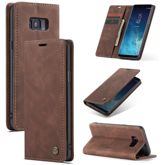 CaseMe-013 Multifunctional Retro Frosted Horizontal Flip Leather Case with Card Slot & Holder & Wallet for Galaxy S8 Plus(Coffee) - Galaxy Phone Cases by CaseMe | Online Shopping South Africa | PMC Jewellery | Buy Now Pay Later Mobicred