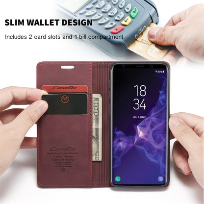 CaseMe-013 Multifunctional Retro Frosted Horizontal Flip Leather Case with Card Slot & Holder & Wallet for Galaxy S9(Wine Red) - Galaxy Phone Cases by CaseMe | Online Shopping South Africa | PMC Jewellery | Buy Now Pay Later Mobicred