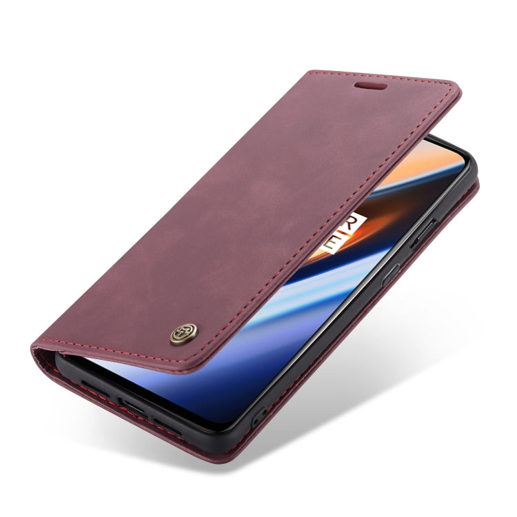 CaseMe-013 Multifunctional Horizontal Flip Leather Case with Card Slot & Holder for Oneplus 7(Wine Red) - OnePlus Cases by CaseMe | Online Shopping South Africa | PMC Jewellery | Buy Now Pay Later Mobicred