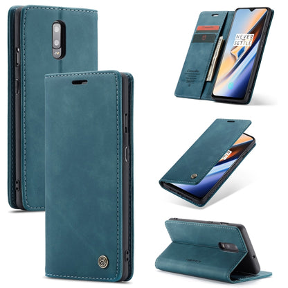 CaseMe-013 Multi-functional Retro Frosted Horizontal Flip Leather Case with Card Slot & Holder & Wallet For OnePlus 7(Blue) - OnePlus Cases by CaseMe | Online Shopping South Africa | PMC Jewellery | Buy Now Pay Later Mobicred