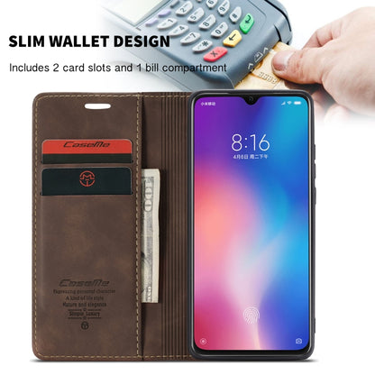 CaseMe-013 Multi-functional Retro Frosted Horizontal Flip Leather Case with Card Slot & Holder & Wallet For Xiaomi Mi 9(Coffee) - Xiaomi Cases by CaseMe | Online Shopping South Africa | PMC Jewellery | Buy Now Pay Later Mobicred