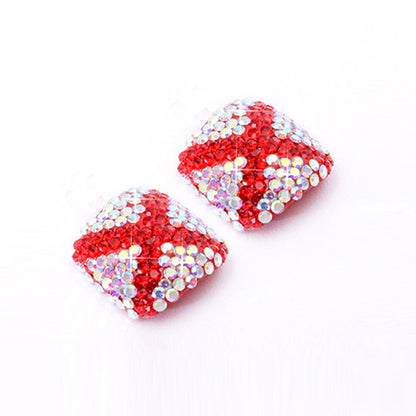 2 PCS Crystal Fake Nail Art Tips Rhinestone Full Cover Toenails Decals Stickers(NO:15) - Nail Stickers by PMC Jewellery | Online Shopping South Africa | PMC Jewellery | Buy Now Pay Later Mobicred