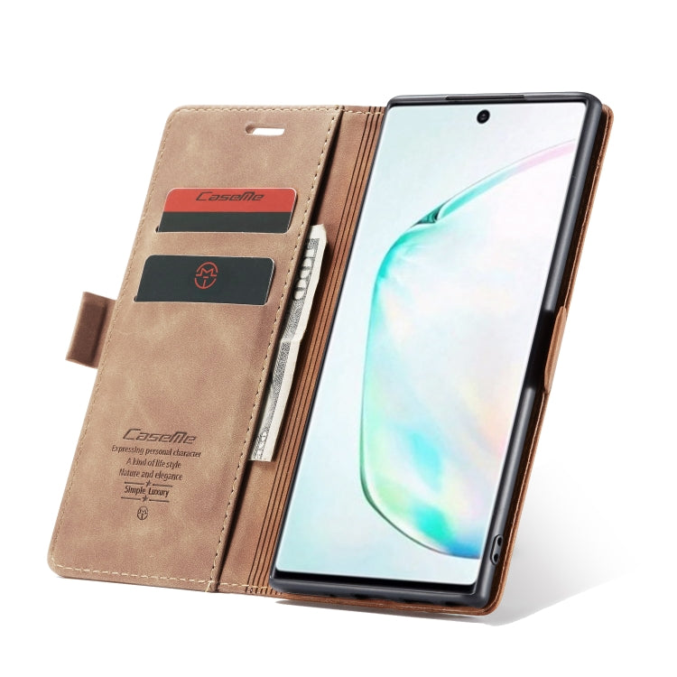 CaseMe-013 Multifunctional Horizontal Flip Leather Case with Card Slot & Holder & Wallet for Galaxy Note 10+(Brown) - Galaxy Phone Cases by CaseMe | Online Shopping South Africa | PMC Jewellery | Buy Now Pay Later Mobicred