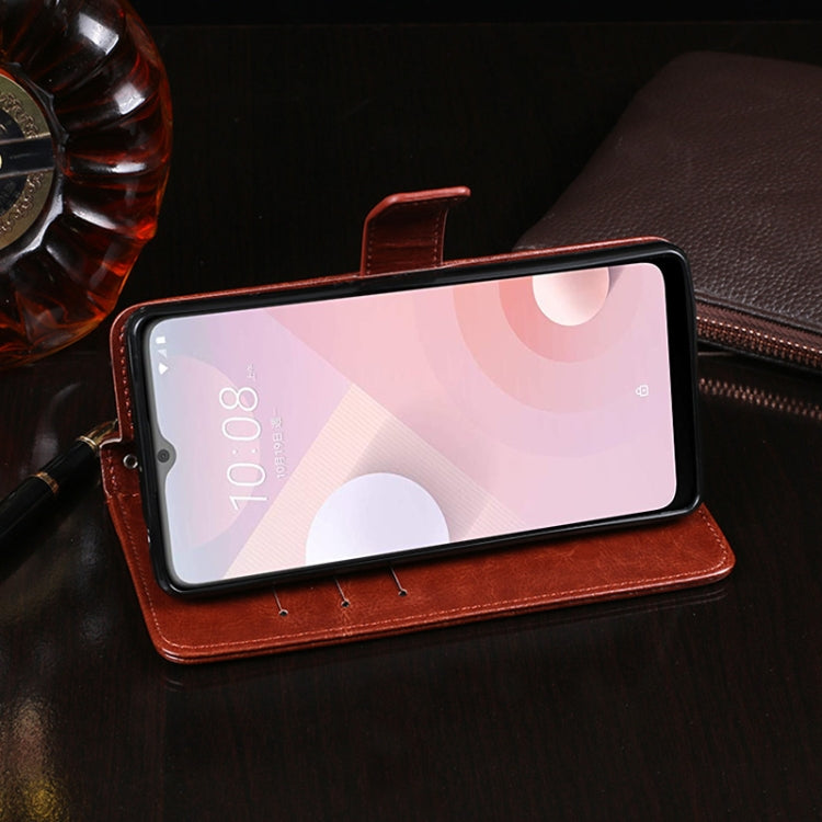 For HTC Desire 20+ idewei Crazy Horse Texture Horizontal Flip Leather Case with Holder & Card Slots & Wallet(Sky Blue) - free shipping - PMC Jewellery - Order now!