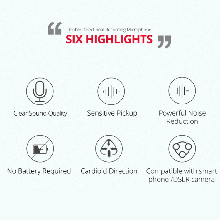 YELANGU MIC11 SLR Camera Mobile Phone Two-way Recording Microphone - Microphone by YELANGU | Online Shopping South Africa | PMC Jewellery | Buy Now Pay Later Mobicred