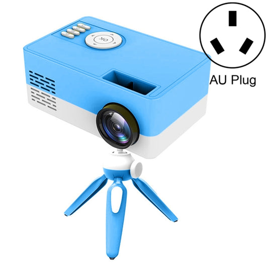 J15 1920 x 1080P HD Household Mini LED Projector with Tripod Mount Support AV / HDMI x 1 / USB x1 / TF x 1, Plug Type:AU Plug(Blue White) - Mini Projector by PMC Jewellery | Online Shopping South Africa | PMC Jewellery | Buy Now Pay Later Mobicred