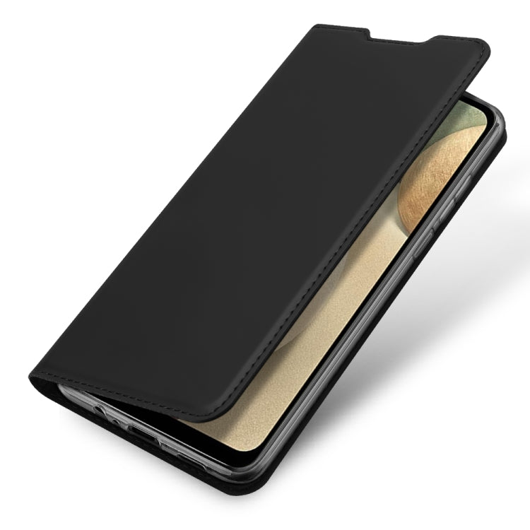 For Samsung Galaxy A12 DUX DUCIS Skin Pro Series Horizontal Flip PU + TPU Leather Case, with Holder & Card Slots(Black) - Galaxy Phone Cases by DUX DUCIS | Online Shopping South Africa | PMC Jewellery | Buy Now Pay Later Mobicred