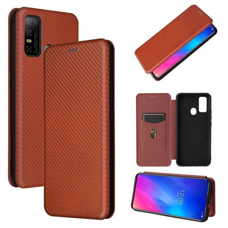 For DOOGEE N30 Carbon Fiber Texture Horizontal Flip TPU + PC + PU Leather Case with Card Slot(Brown) - More Brand by PMC Jewellery | Online Shopping South Africa | PMC Jewellery | Buy Now Pay Later Mobicred