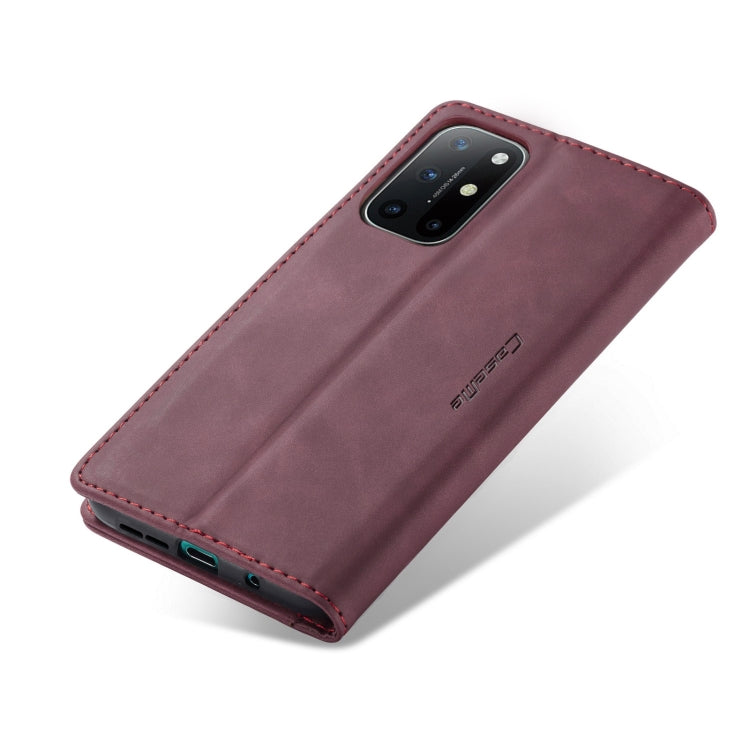 For OnePlus 8T CaseMe-013 Multifunctional Retro Frosted Horizontal Flip Leather Case with Card Slot & Holder & Wallet(Wine Red) - OnePlus Cases by CaseMe | Online Shopping South Africa | PMC Jewellery | Buy Now Pay Later Mobicred