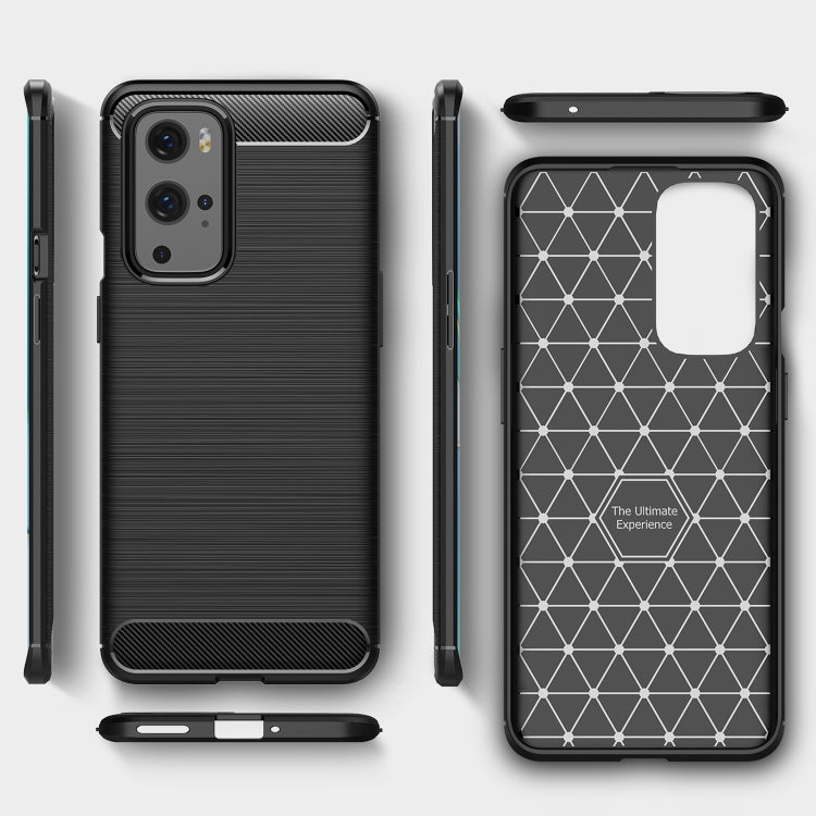 For OnePlus 9 Pro Brushed Texture Carbon Fiber TPU Case(Black) - OnePlus Cases by PMC TechLife | Online Shopping South Africa | PMC TechLife | Buy Now Pay Later Mobicred