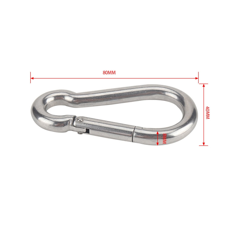 RV Trailer Spring Safety Rope Breakaway Cable, Safety Buckle Size:M8 x 80mm(Silver) - Towing Bars by PMC Jewellery | Online Shopping South Africa | PMC Jewellery | Buy Now Pay Later Mobicred