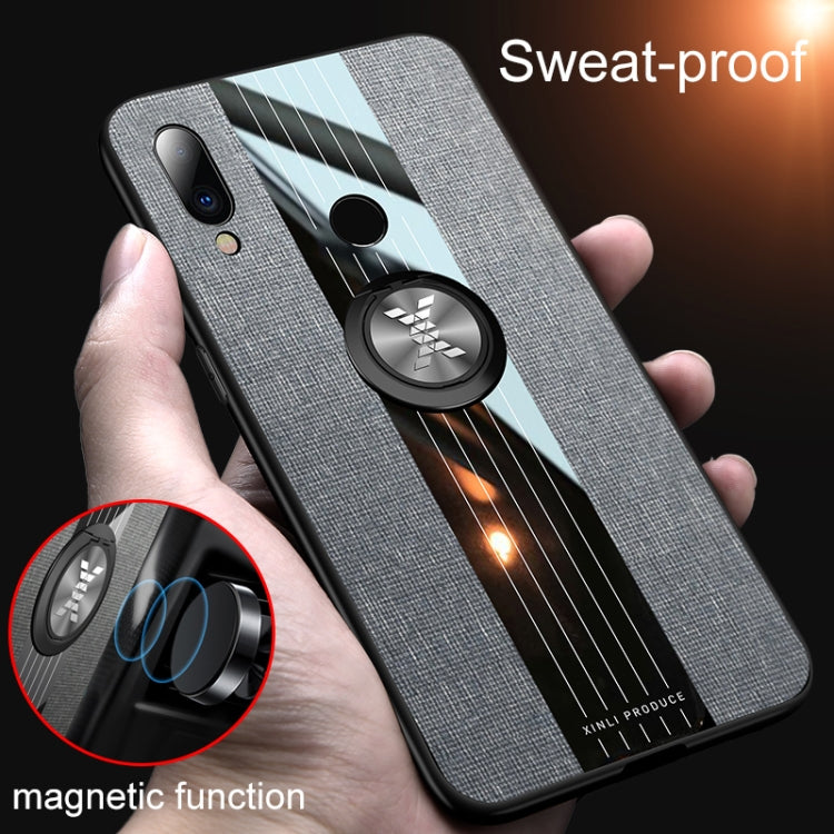 For Meizu Note 9 XINLI Stitching Cloth Texture Shockproof TPU Protective Case with Ring Holder(Red) - Meizu by XINLI | Online Shopping South Africa | PMC Jewellery | Buy Now Pay Later Mobicred