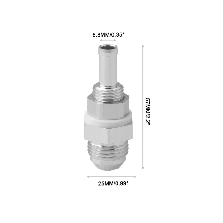 AN8 Straight to 3/8 inch Hose Barb Double Fuel Pump Tank Fitting Bulkhead Adapter Fitting - Engine Fittings by PMC TechLife | Online Shopping South Africa | PMC TechLife | Buy Now Pay Later Mobicred