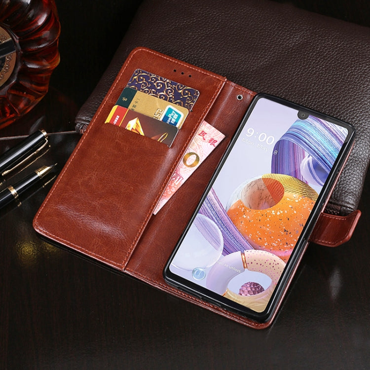 For LG K71 idewei Crazy Horse Texture Horizontal Flip Leather Case with Holder & Card Slots & Wallet(White) - LG Cases by idewei | Online Shopping South Africa | PMC Jewellery | Buy Now Pay Later Mobicred