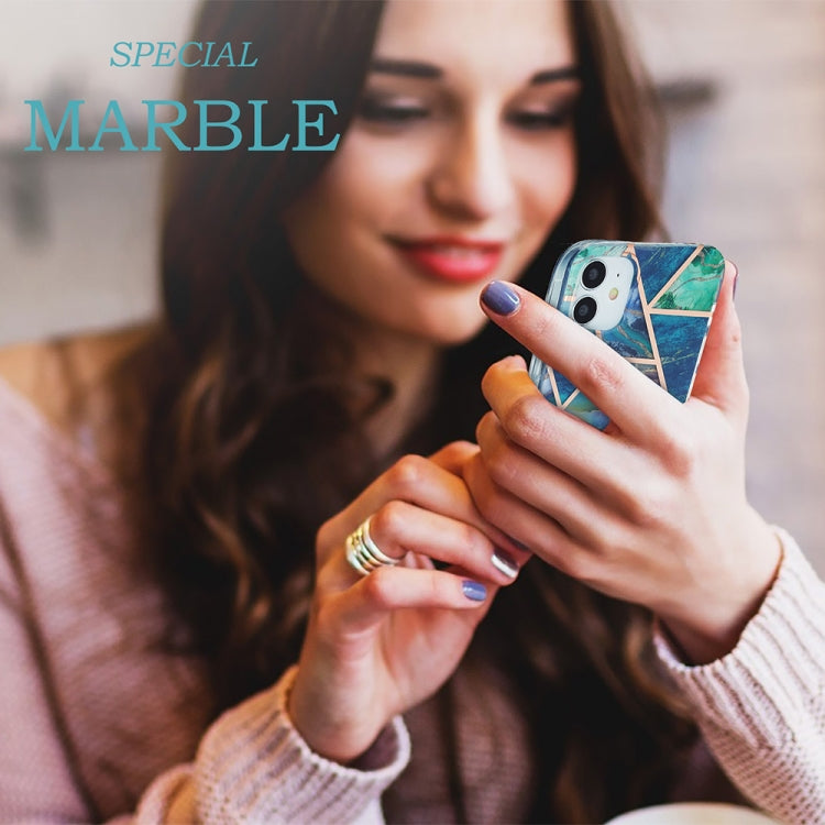 For iPhone 12 Pro Max 3D Electroplating Marble Pattern TPU Protective Case(Dark Green) - iPhone 12 Pro Max Cases by PMC TechLife | Online Shopping South Africa | PMC TechLife | Buy Now Pay Later Mobicred