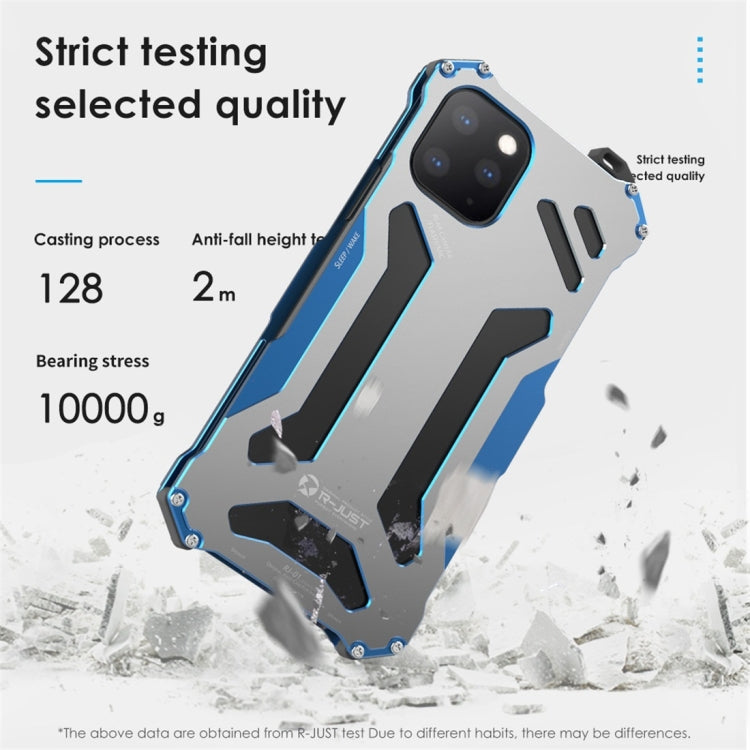 For iPhone 11 R-JUST Shockproof Dustproof Armor Metal Protective Case(Blue) - iPhone 11 Cases by R-JUST | Online Shopping South Africa | PMC Jewellery