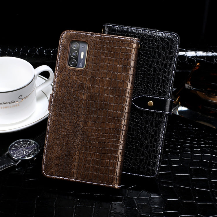 For HTC Desire 21+ idewei Crocodile Texture Horizontal Flip Leather Case with Holder & Card Slots & Wallet(Black) - More Brand by idewei | Online Shopping South Africa | PMC Jewellery | Buy Now Pay Later Mobicred