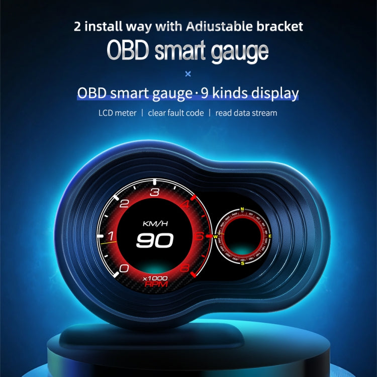 F9 OBD2 Car HUD Head-up Display Speed / Water Temperature / Voltage Display - Head Up Display System by PMC TechLife | Online Shopping South Africa | PMC TechLife | Buy Now Pay Later Mobicred