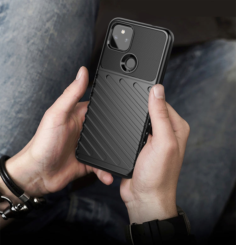 For Google Pixel 5A Thunderbolt Shockproof TPU Protective Soft Case(Black) - Google Cases by PMC TechLife | Online Shopping South Africa | PMC TechLife | Buy Now Pay Later Mobicred
