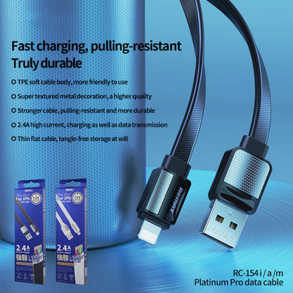 Remax RC-154i 2.4A 8 Pin Platinum Pro Charging Data Cable, Length: 1m (Black) - Normal Style Cable by REMAX | Online Shopping South Africa | PMC Jewellery | Buy Now Pay Later Mobicred