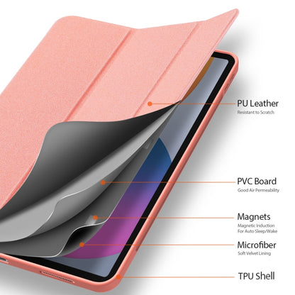 For iPad Pro 12.9 2022 / 2021 / 2020 DUX DUCIS Domo Series Horizontal Flip Magnetic TPU + PU Leather Tablet Case with Three-folding Holder & Pen Slot & Sleep / Wake-up Function(Pink) - iPad Pro 12.9 (2022/2021) Cases by DUX DUCIS | Online Shopping South Africa | PMC Jewellery | Buy Now Pay Later Mobicred