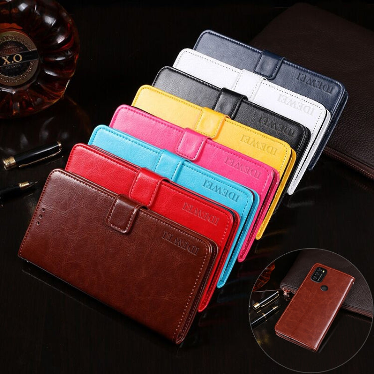 For Blackview A70 idewei Crazy Horse Texture Horizontal Flip Leather Case with Holder & Card Slots & Wallet(Blue) - More Brand by idewei | Online Shopping South Africa | PMC TechLife | Buy Now Pay Later Mobicred