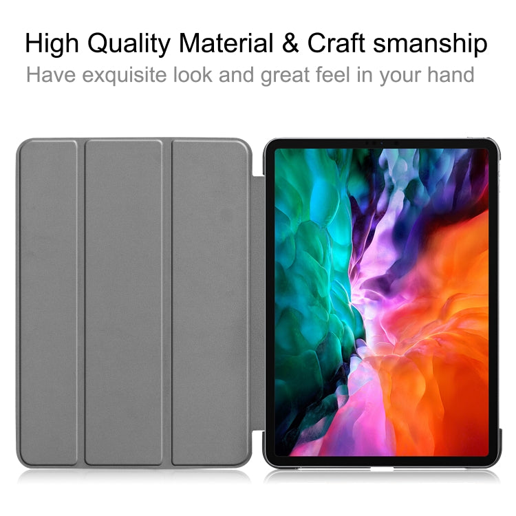 For  iPad Air 13 2024 / Pro 12.9 2022 Custer Texture 3-folding Smart Leather Tablet Case(Rose Gold) - iPad Pro 12.9 (2022/2021) Cases by PMC TechLife | Online Shopping South Africa | PMC TechLife | Buy Now Pay Later Mobicred