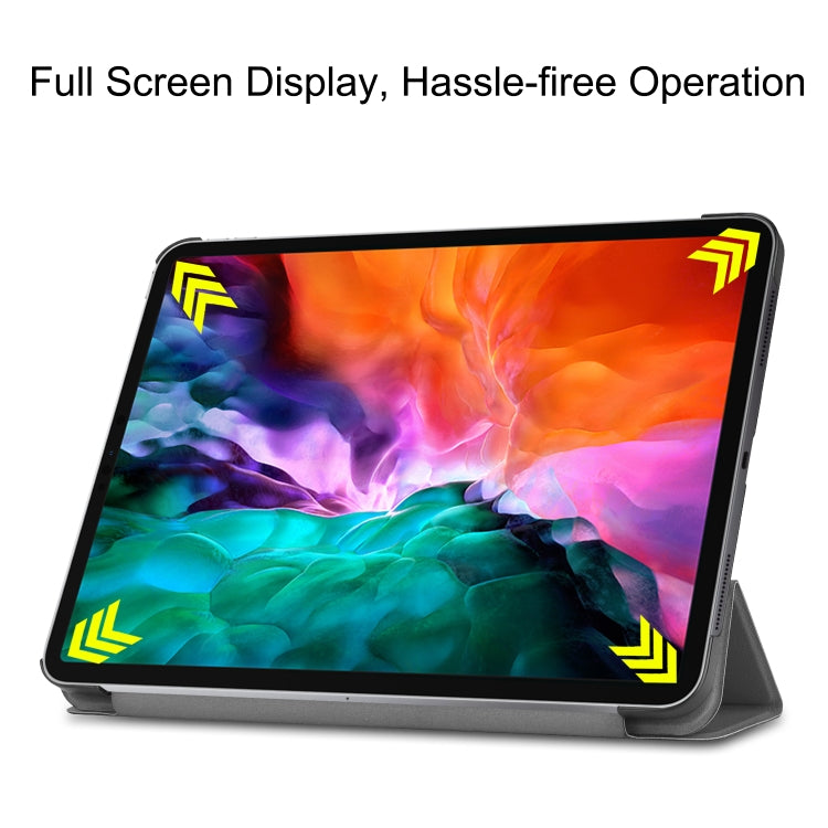 For  iPad Air 13 2024 / Pro 12.9 2022 Custer Texture 3-folding Smart Leather Tablet Case(Grey) - iPad Pro 12.9 (2022/2021) Cases by PMC TechLife | Online Shopping South Africa | PMC TechLife | Buy Now Pay Later Mobicred