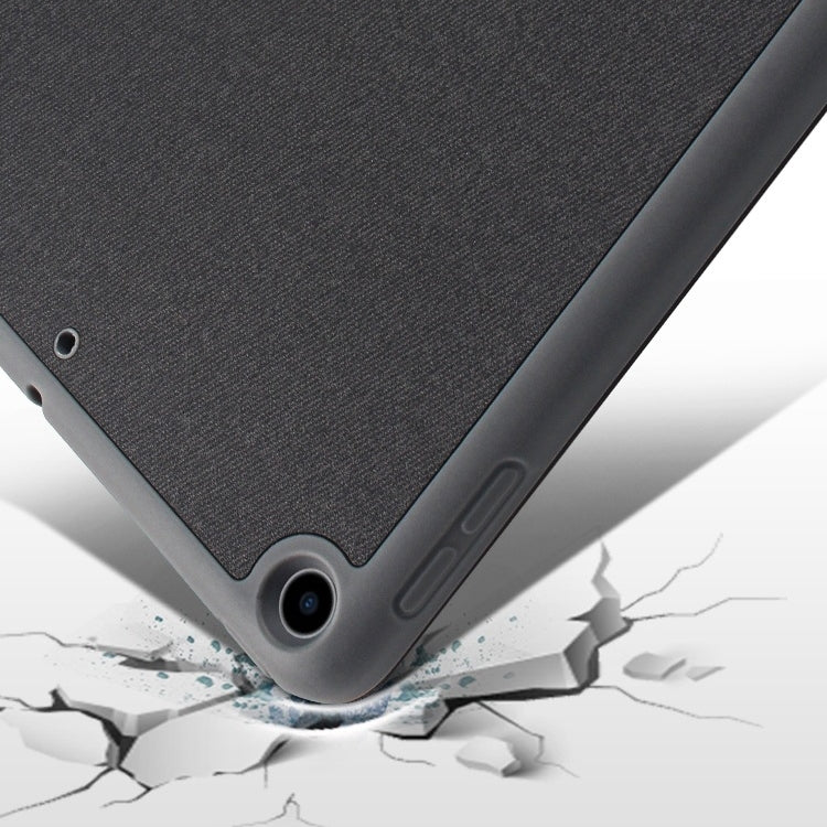 For iPad 10.2 Mutural YASHI Series TPU + PU Cloth Pattern Texture Horizontal Flip Leather Case with Three-folding Holder & Pen Slot & Wake-up / Sleep Function(Black) - free shipping - PMC TechLife - Order now!
